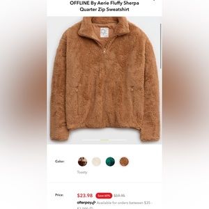 OFFLINE By Aerie Fluffy Sherpa
Full Zip Sweatshirt size medium